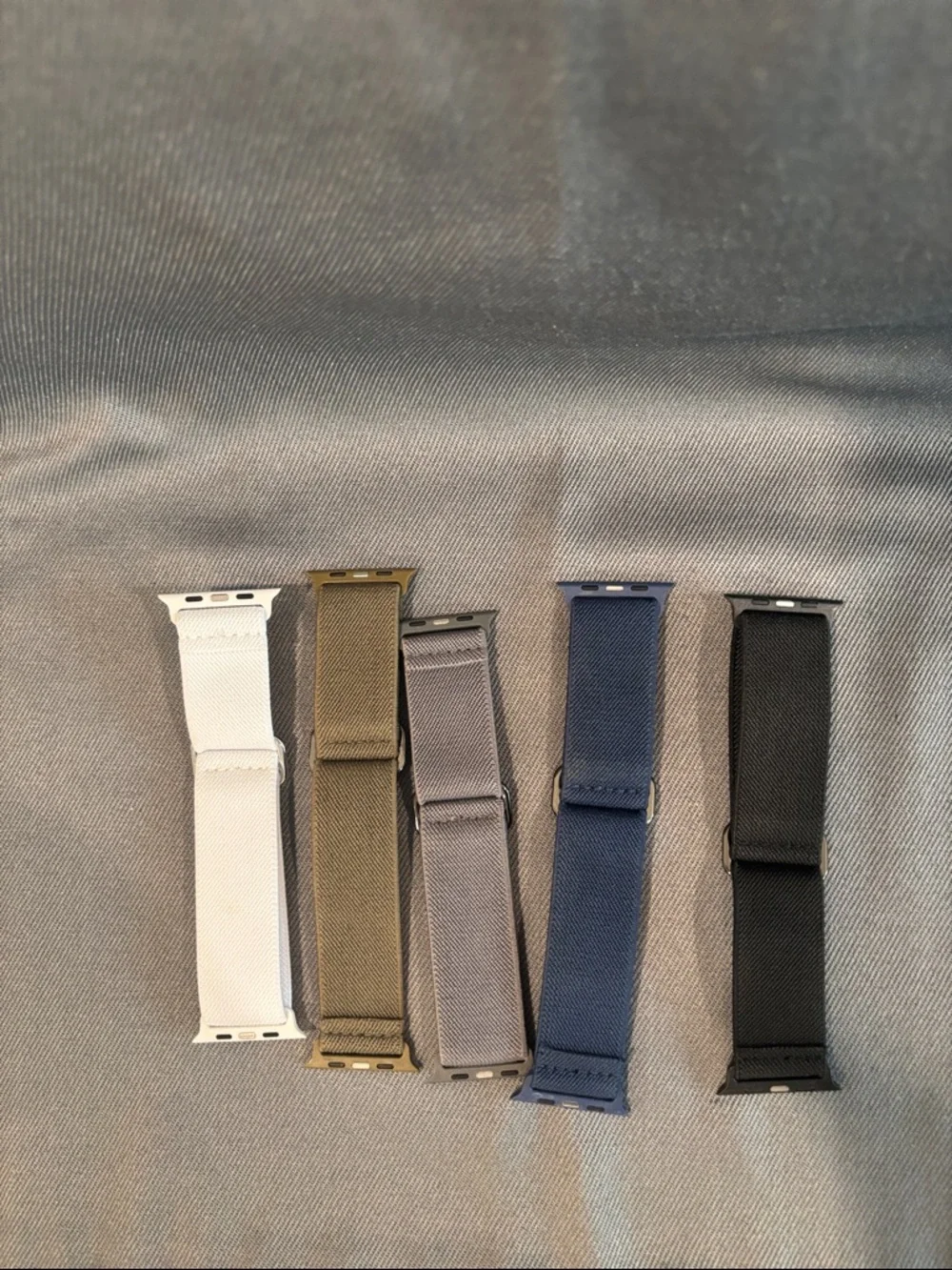 Replacement Nylon Loop Watch Bands - White, Olive, Gray, Navy, Black